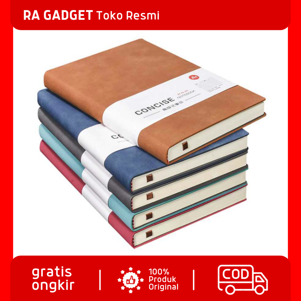 Jual Buku Catatan Binder Kulit Retro Leaf Kertas A6 / Buku Catatan ...