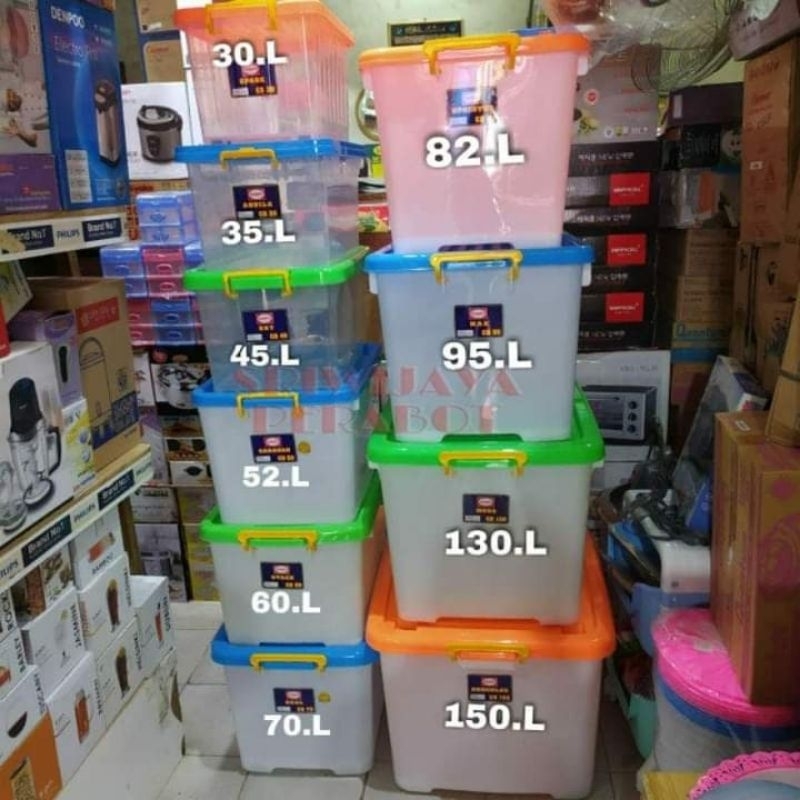 Jual Shinpo Box Container Plastik / Kotak Penyimpanan serbaguna cb 30 Liter  ,45 Liter, 60 Liter, dan 70 Liter