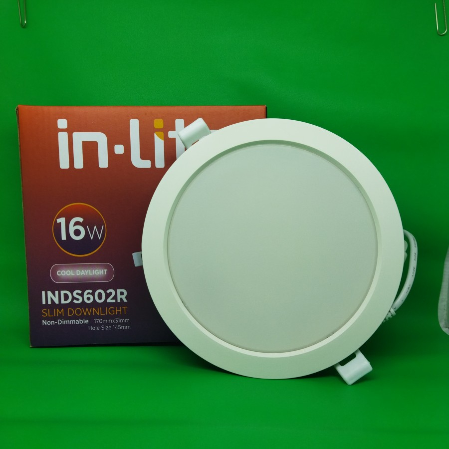 Jual LAMPU LED PLAFON INLITE SLIM DOWNLIGHT 16 WATT INDS602R PUTIH ...