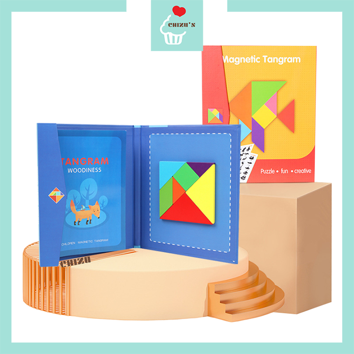 Jual Magnetic Tangram Book | Wooden 3D Seven 7 Piece Puzzle Game | Free ...