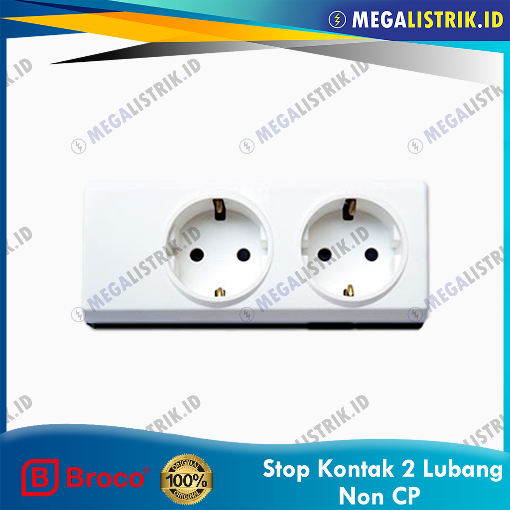 Jual BROCO STOP KONTAK ARDE 2 LUBANG PUTIH 1532155NCP / SOCKET OUTLET ...