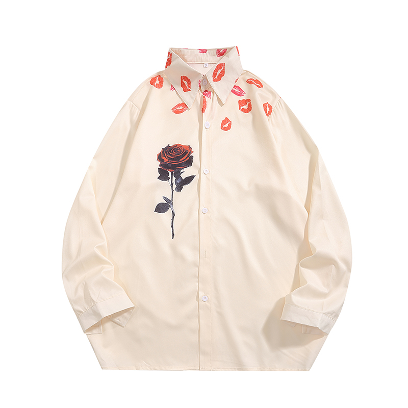 Jual Dark Icon Kemeja Mawar Kiss Lengan Panjang Flower Long Sleeve