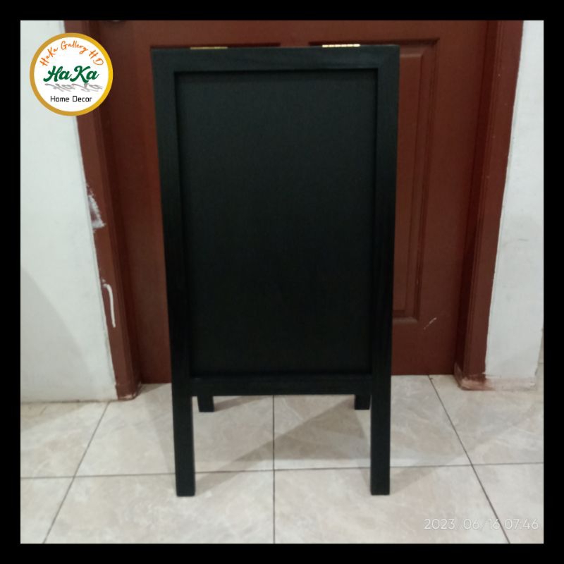 Jual Papan Tulis Kapur Menu Cafe Black Board Muka Frame Hitam