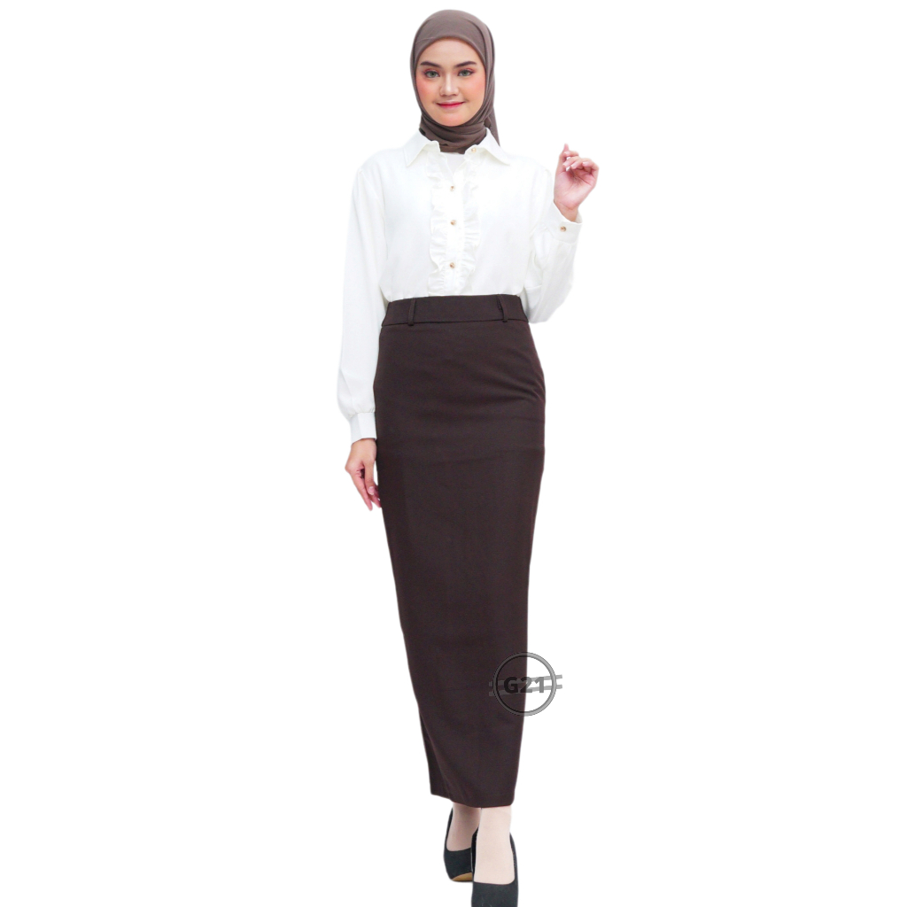 Jual Rok Span Hitam Panjang Casual Kerja Kantor Wanita Bahan Dasar ...
