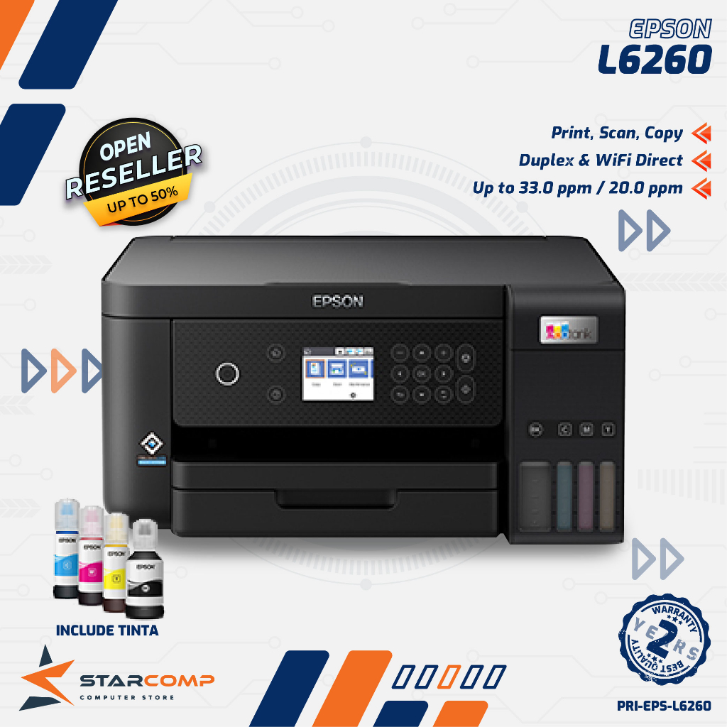 Jual Printer Epson EcoTank L6260 A4 WiFi Duplex AllinOne Ink Tank L 6260 Shopee Indonesia