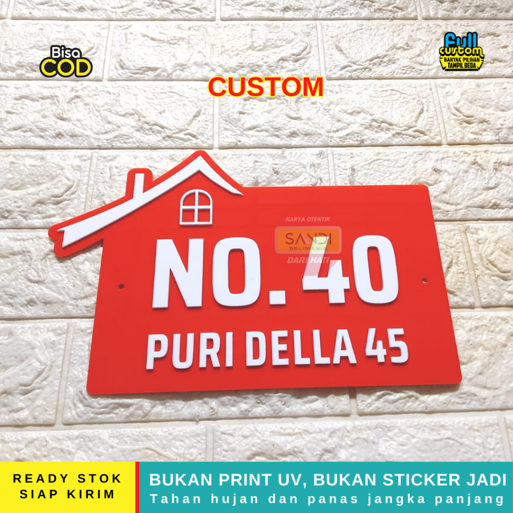 Jual PAPAN NOMOR RUMAH BAHAN AKRILIK - NOMER RUMAH - NO RUMAH ACRYLIC ...