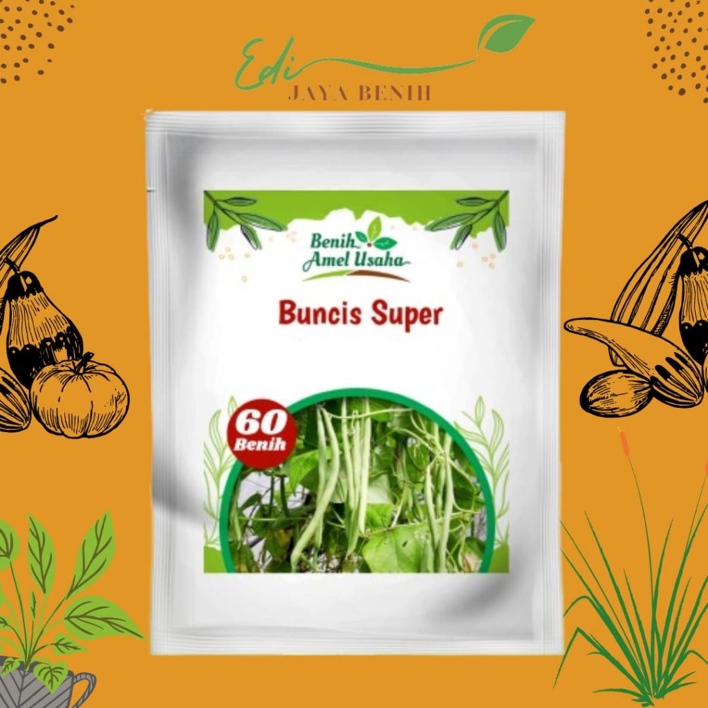 benih buncis merambat super isi 60 biji / bibit sayuran unggul