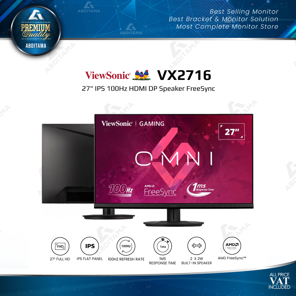 Jual Monitor Led Viewsonic Vx Ips Hz Hdmi Dp Speaker