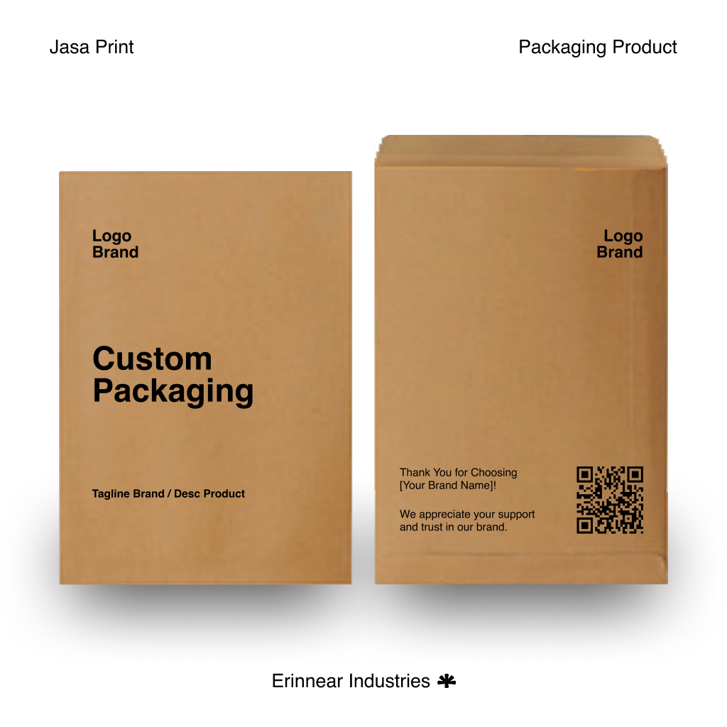 Jual Custom Packaging Kaos Tshirt Brand Amplop Bebas Design [1 HARI