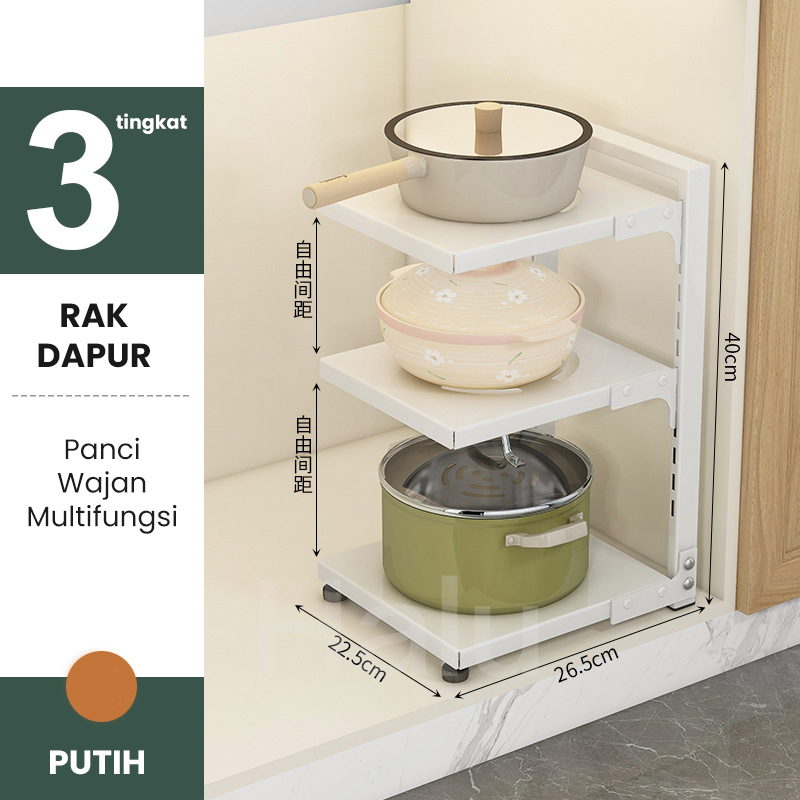 Jual HALU Rak Panci Wastafel Dapur Di Bawah Tempat Penyimpanan Panci Susun Rak Dapur Stainless