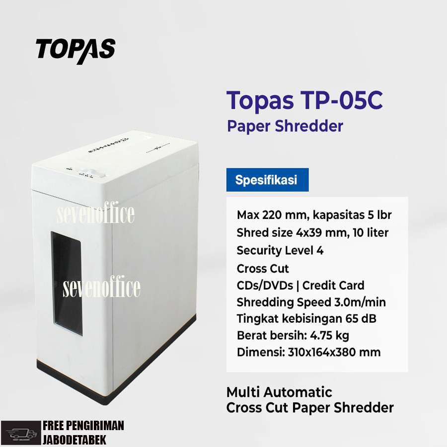 Jual Mesin penghancur kertas topas 05c paper shredder mini berkualitas ...