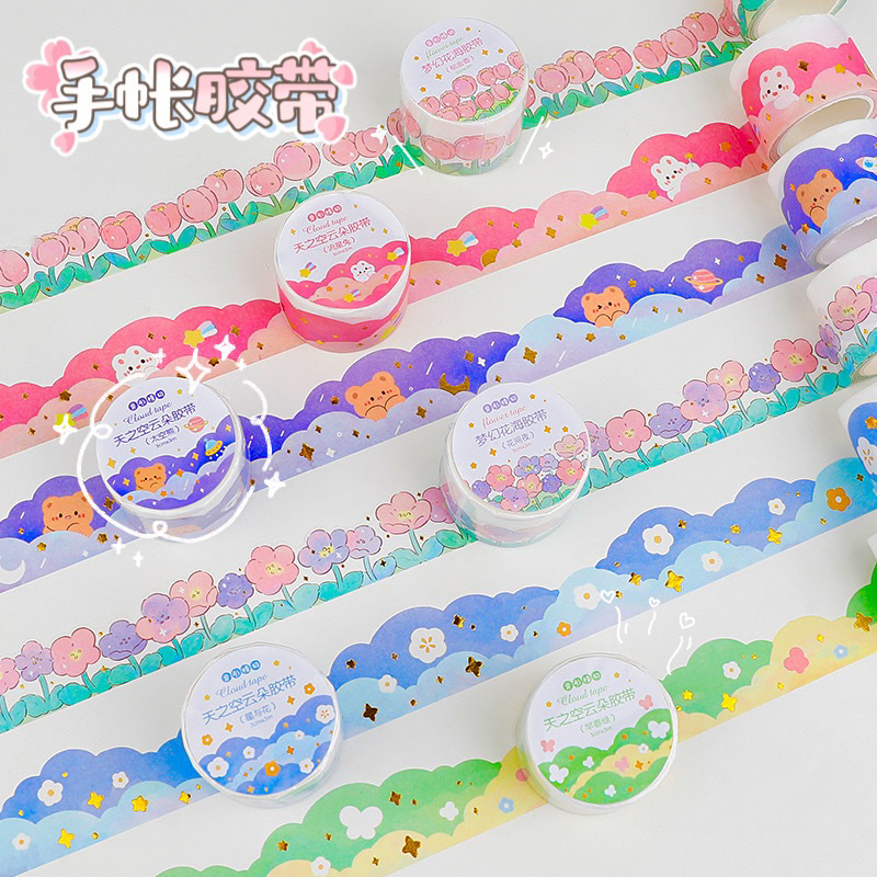 Jual Washi Tape Awan Stiker Cloud Karakter Lucu Isolasi Selotip Hiasan ...