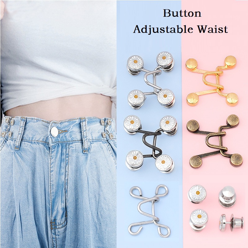 Kancing Pengecil Jeans Adjustable Unisex 1 Set Isi 4 Kancing [x]