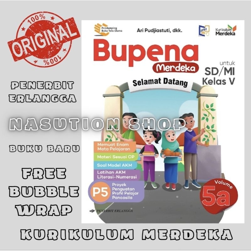 Jual Buku Bupena Merdeka Volume 5A Kelas 5 SD/MI Erlangga Kurikulum ...