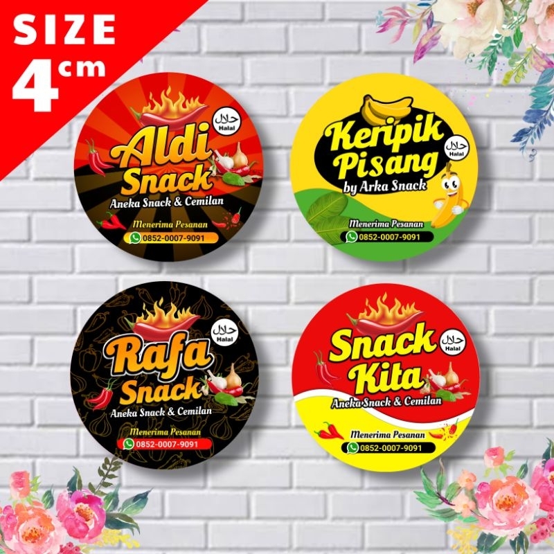 Jual ( Minimal Order 100 pcs ) Stiker Kecil Size 4 cm Stiker Label