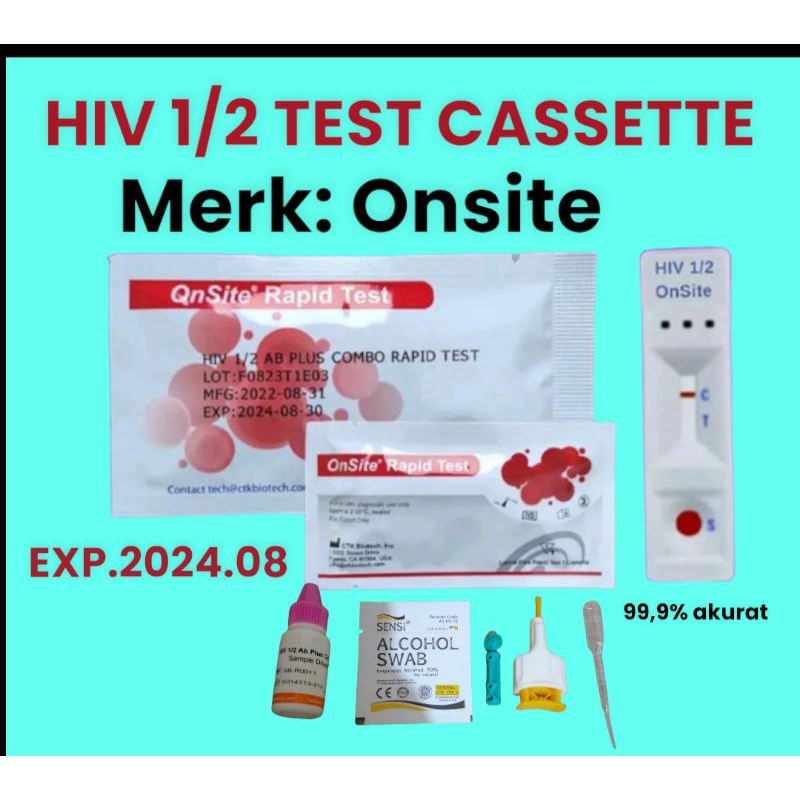 Jual Alat Test HIV 1/2 1set lengkap merk Onsite.exp.2024.08 Shopee