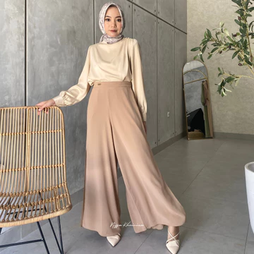 Bynissa JEHA KULOT Pakaian Wanita Bawahan Celana Panjang Kulot Highwaist Pants Ceruty