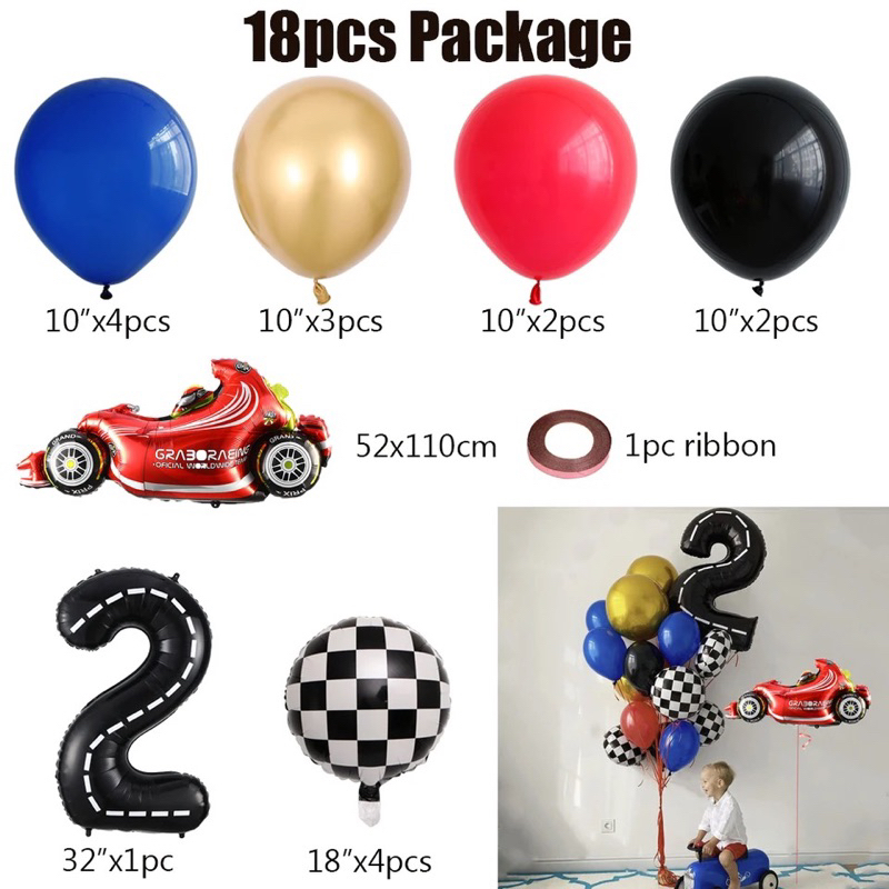 Jual 18pcs PAKET BALON RACING RED ANGKA | Shopee Indonesia