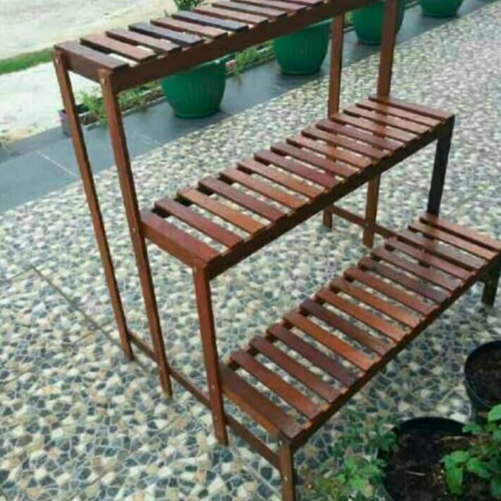 Jual Rak tanaman 3 susun kayu | Shopee Indonesia