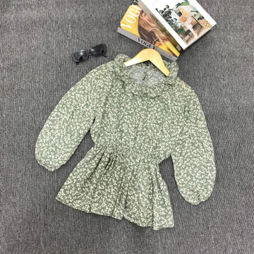 Flora Blouse Motif Bunga Olla Blouse Korean Style Atasan Blouse Vintage Wanita Motif Bunga