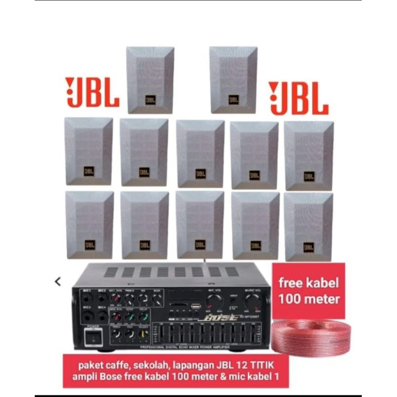 Jual Paket caffe, sekolah,lapangan JBL 12 TITIK SPEAKER AMPLI BOSE