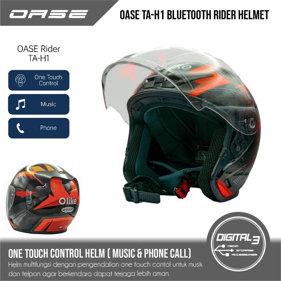 Jual Helm Bluetooth Oase Rider TA-H1 Smart Helmet Play Music + Phone ...
