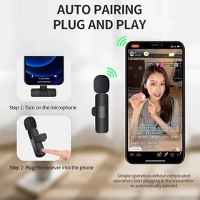K8 Microphone Mic Clip On Youtuber Wireless Usb Mic Bluetooth GM ACC