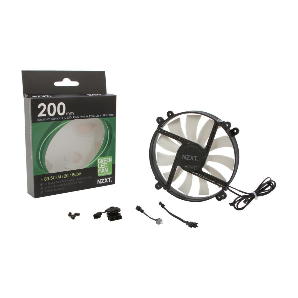 Jual NZXT FS200RBGLED 200mm Green LED Fan On Off Switch 20cm 20 cm
