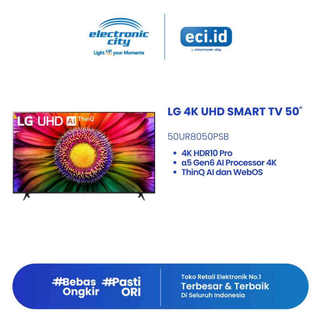 Jual LG 50 Inch 4K UHD Smart TV - 50UR8050PSB | Shopee Indonesia