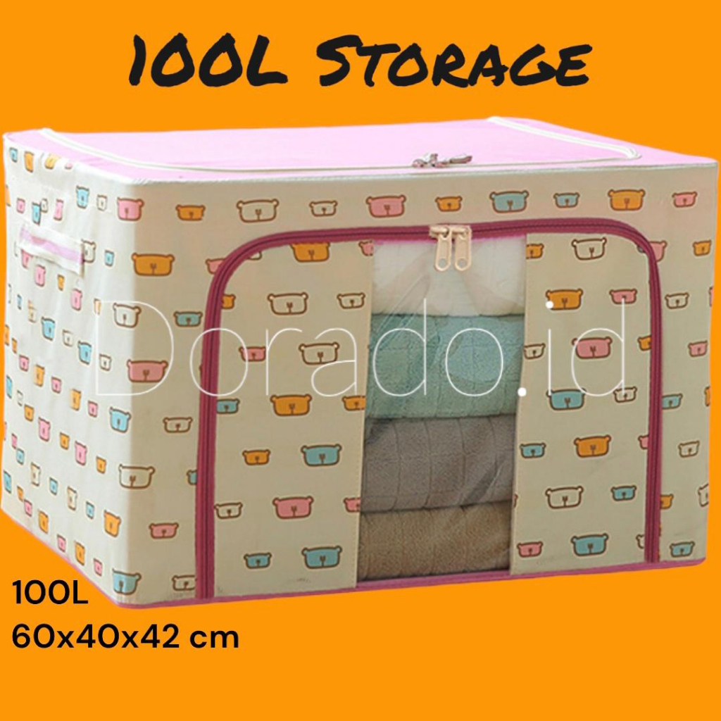Jual 100L Lipat kotak penyimpanan pakaian serbaguna / Mainan box ...