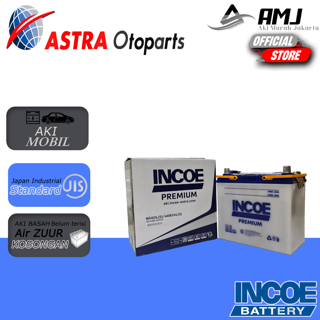 Jual Aki Mobil Honda CRV INCOE PREMIUM ASTRA NS60LS Aki Basah 12V