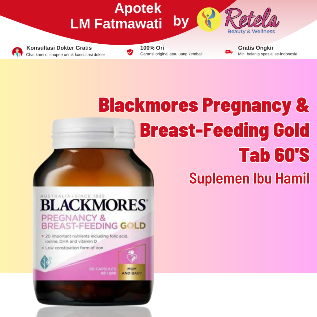 Jual Blackmores Pregnant And Breastfeeding Gold 1 Botol 60 Tablet Shopee Indonesia 0484