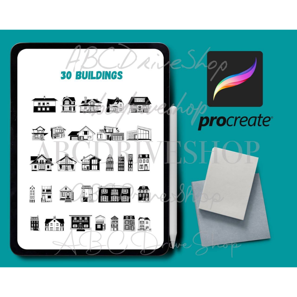Jual Procreate Brush - Buildings Procreate Stamps | Shopee Indonesia