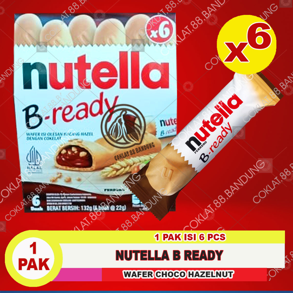 Jual NUTELLA B READY ISI 6 PCS X 22GR 1 BOX, NUTELLA FERRERO B-READY 22 ...