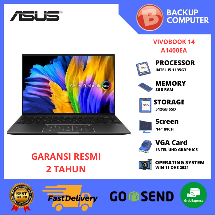Jual LAPTOP ASUS VIVOBOOK 14 A1400EA-VIPS551/552 i5-1135G7 | Shopee ...