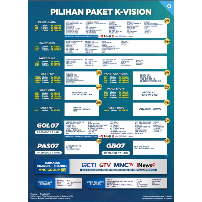 Jual Paket Film Kvision Hari Shopee Indonesia