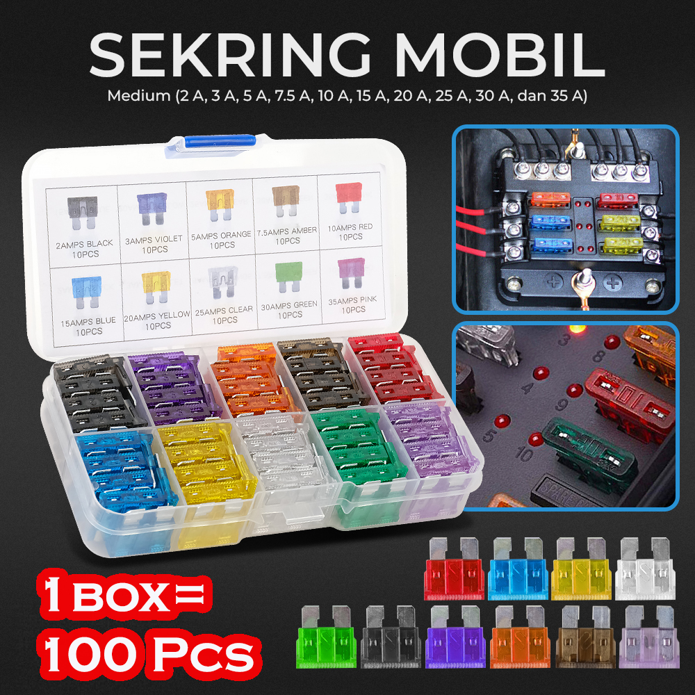 Jual skring micro 100pcs sekring kecil 120pc Sikring besar 100pcs mobil ...