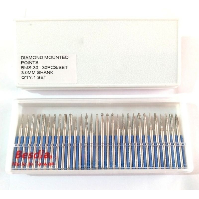 Jual Diamond Mounted Points BESDIA BMS30 Sets ( Isi 30 Pcs Made in Taiwan ) Shopee Indonesia