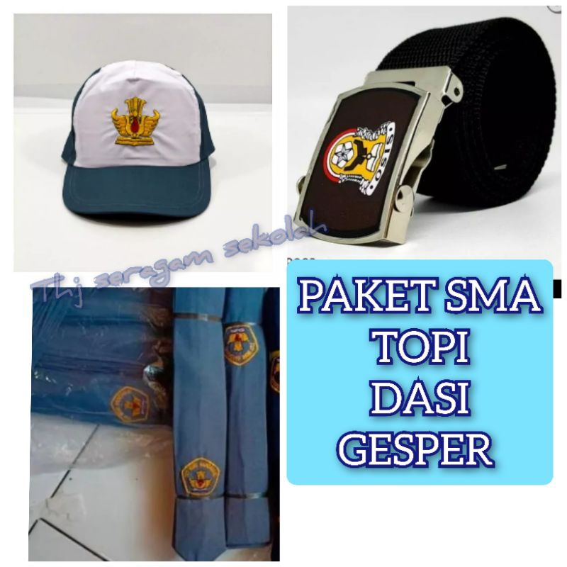 Jual Paket perlengkapan seragam SMA SMK isi topi dasi gesper Shopee