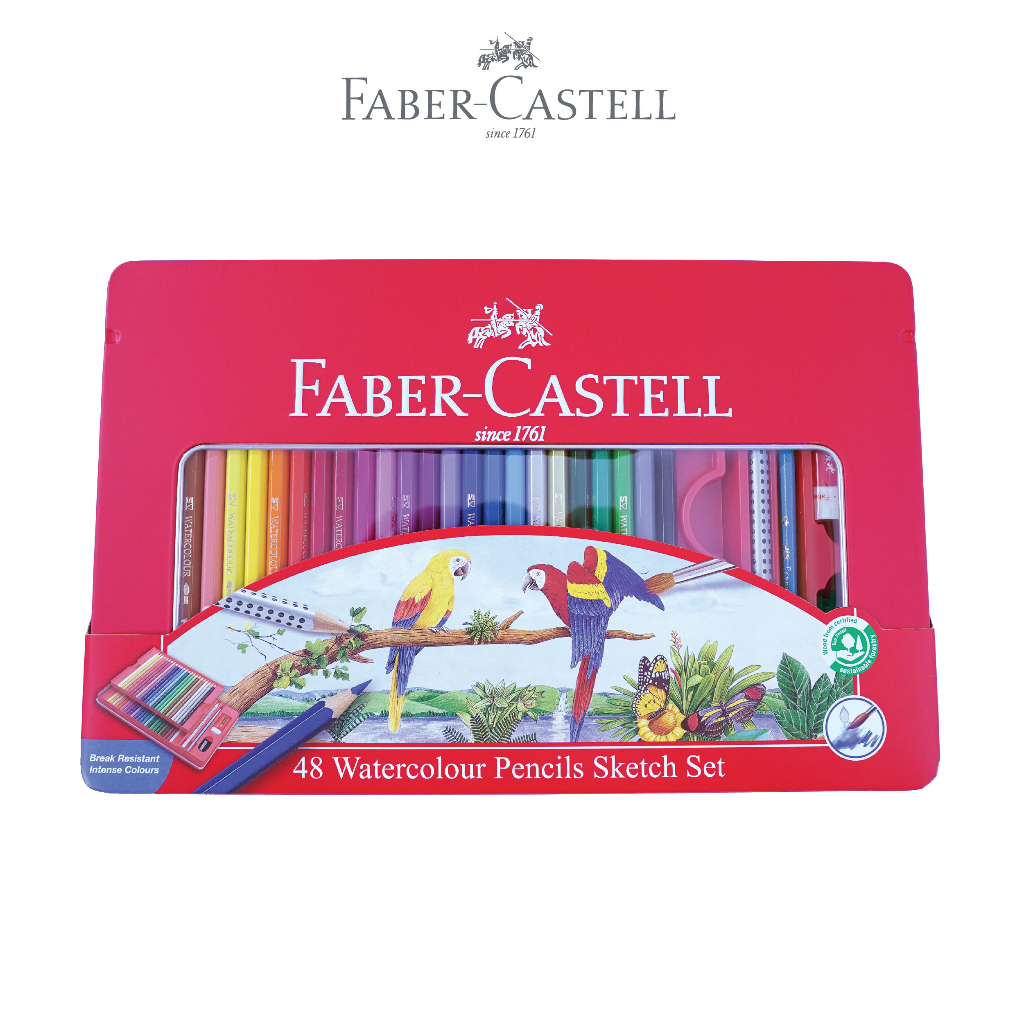 Jual FaberCastell Pensil Warna Cat Air Watercolour Pencils set 48