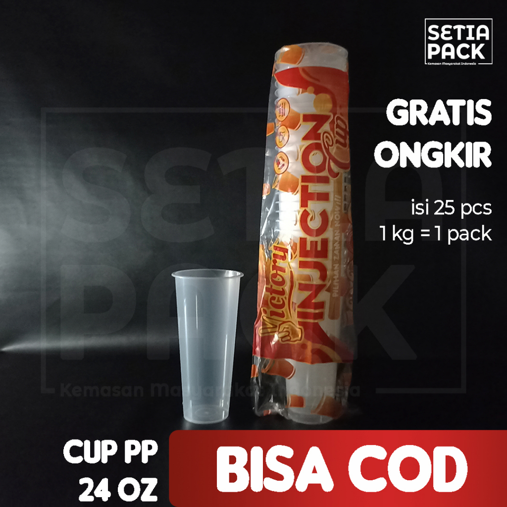 Jual Gelas Plastik Bening Minuman Cup Injection 24oz 700ml Per Pack 25pcs Shopee Indonesia 4504