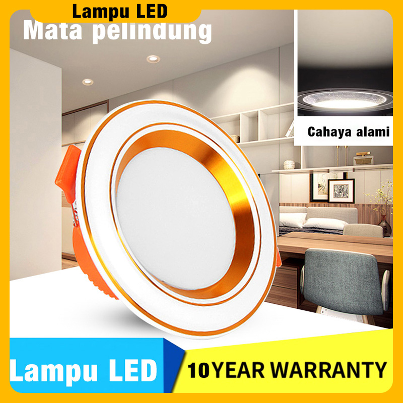 Jual LAMPU DOWNLIGHT LED 3 WARNA 5WATT/ WARNA GOLD DAN SILVER/PANEL LED ...