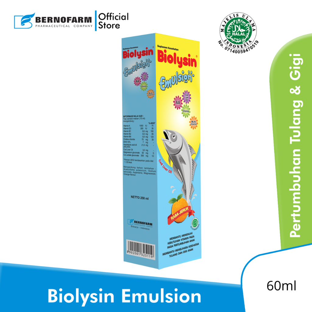 Jual Biolysin Emulsion Syrup Multivitamin Anak Rasa Orange 60ml ...