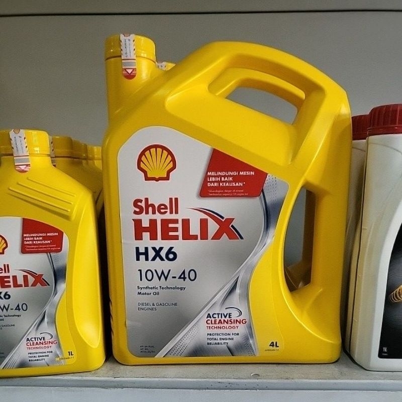 Jual oli mesin bensin Original Barcode scan Shell Helix HX6 10w-40 4 ...