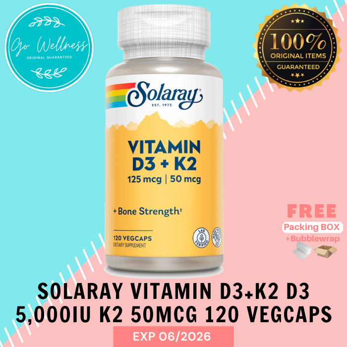 Jual Solaray Vitamin D3 K2 D3 5 000iu K2 50mcg Isi 120 Capsules Shopee Indonesia