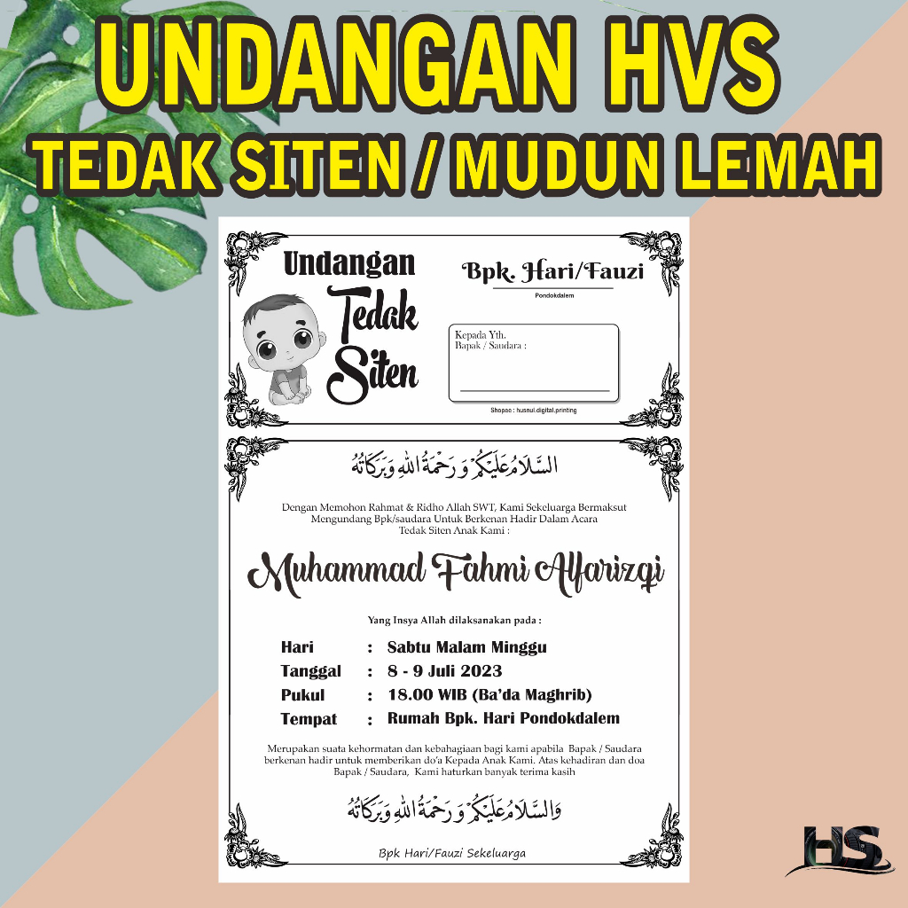 Jual Undangan HVS Tedak Siten / Mudun Lemah | Shopee Indonesia