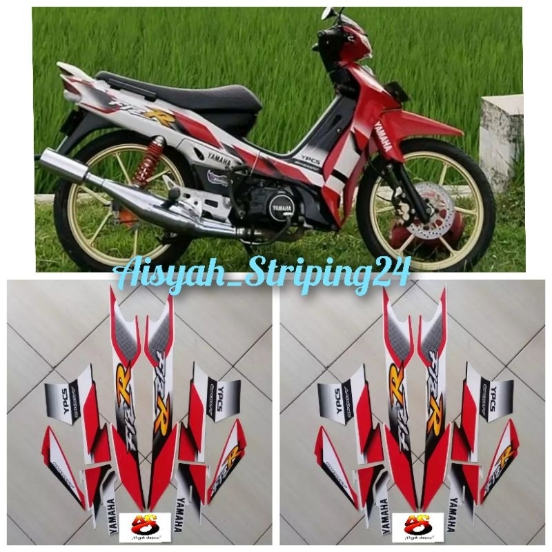 Jual STIKER STICKER STRIPING LIS LES POLET BODY MOTOR YAMAHA F1ZR FIZ R 2001 PUTIH MERAH