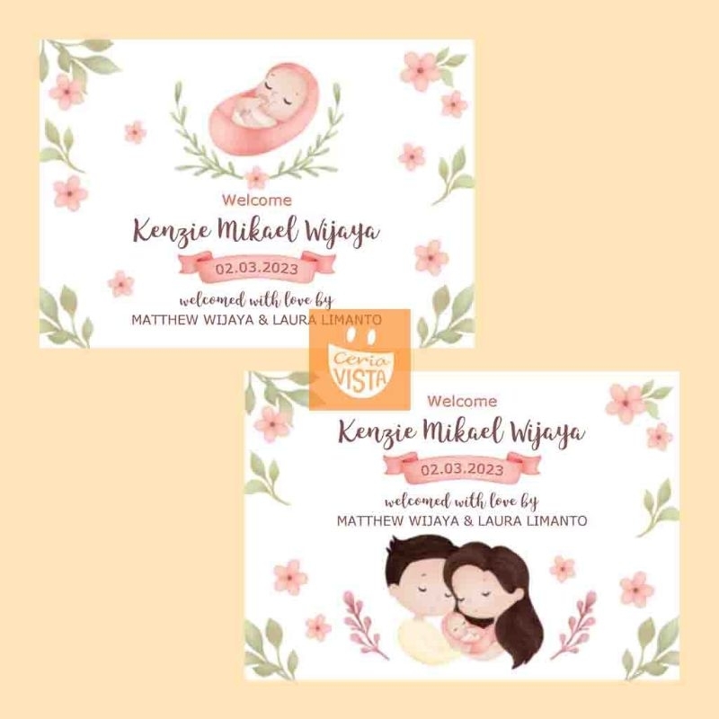 Jual Kartu Bayi First Full Month Girl Manyue Tasyakuran Aqiqah Syukuran ...