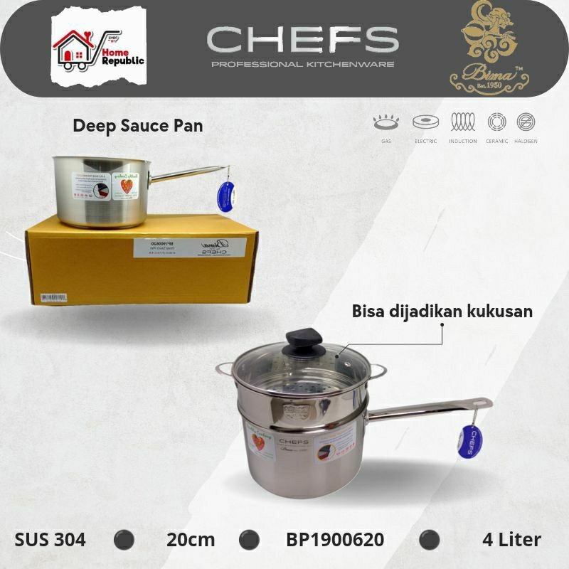 Jual Bima Chefs Deep Sauce Pan Cm L Stainless Bp