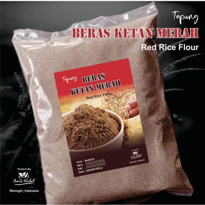 Jual Tepung Beras Merah Tepung Beras Ketan Merah Beras Ketan Red Rice Flour 500 Gr Shopee